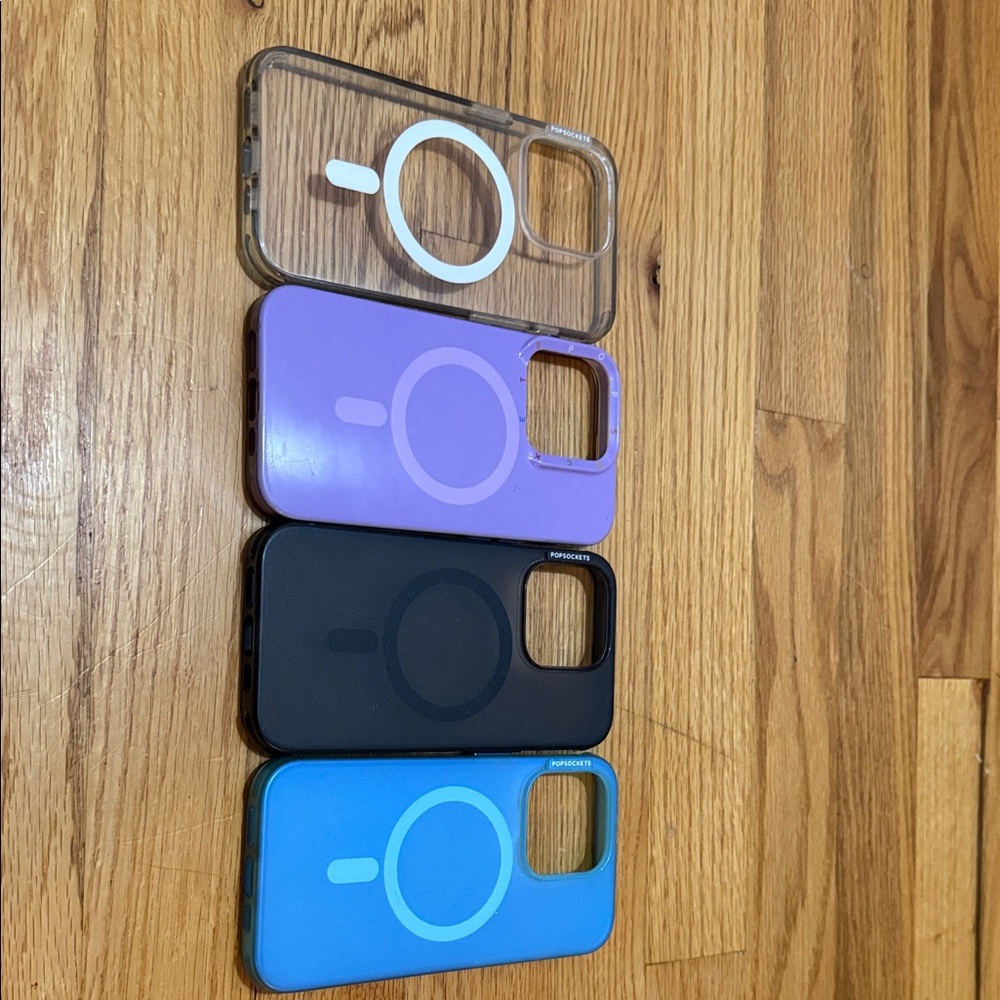 IPhone 14 Pro Phone Case Set - Purple, Black, Blue, Clear